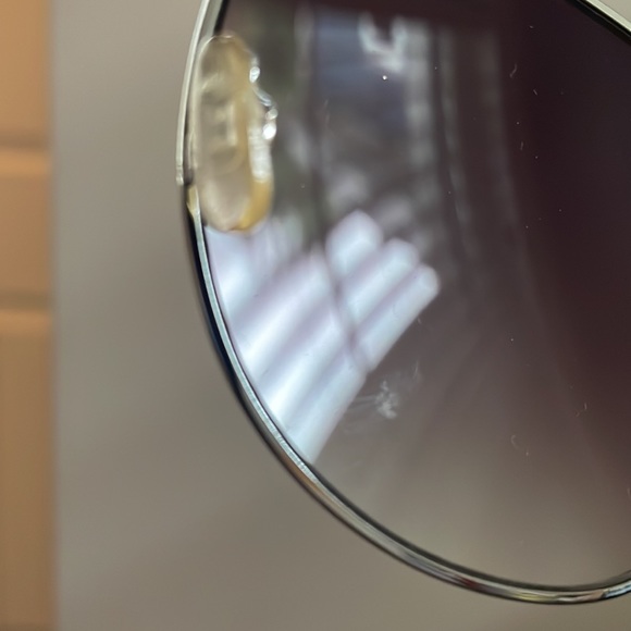 AJ Morgan silver aviator style sunglasses 3 oval pattern on arm with solid brown - Picture 13 of 16